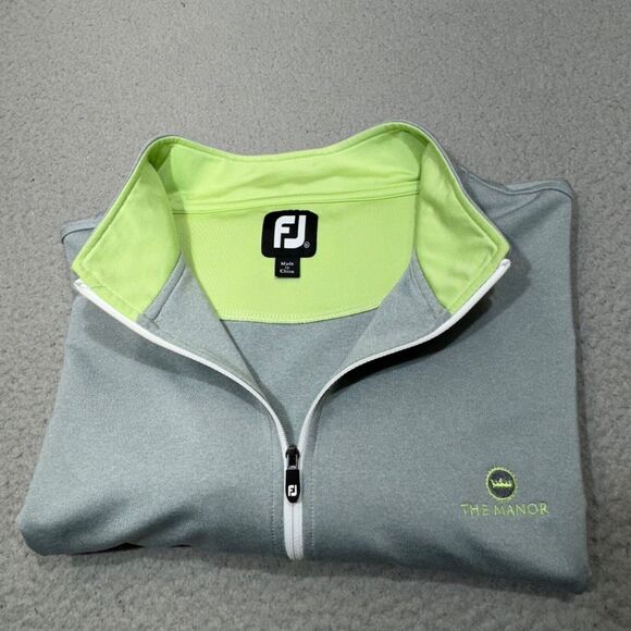 Footjoy Sweater Men Extra Large Gray Perform Zip Mid Layer French Terry Golf - Picture 1 of 16